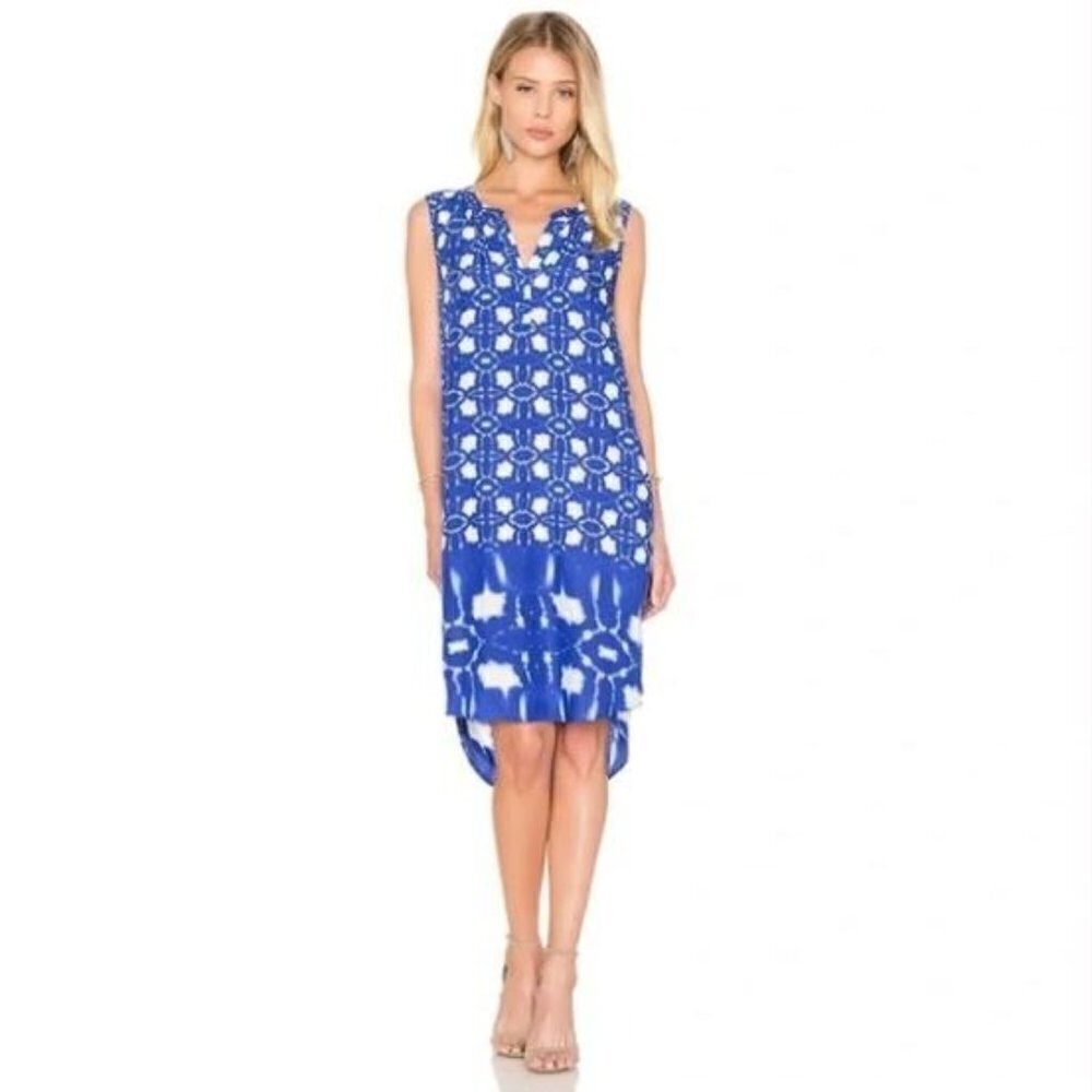Velvet by Graham and Spencer Sleeveless Blue Bonita Atlantis Shift Dress Small